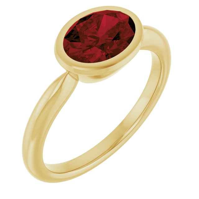 14K Gold, Sterling Silver & Platinum Natural Garnet Ring - Options Available