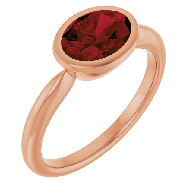 14K Gold, Sterling Silver & Platinum Natural Garnet Ring - Options Available