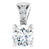 Radiant 14K White Gold Natural Diamond Pendant with 1/4 Carat Sparkle