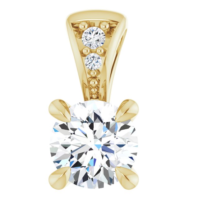 14K Gold Natural Diamond Pendant - Options Available