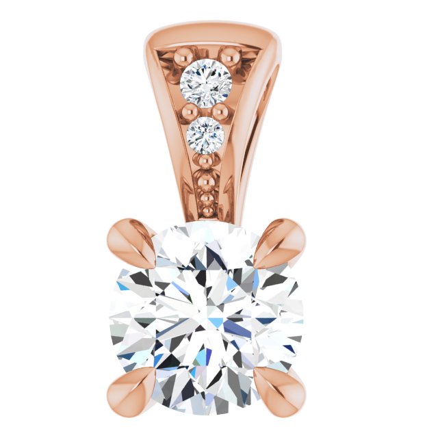 14K Gold Natural Diamond Pendant - Options Available