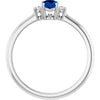 14K Yellow Gold Lab-Grown Blue Sapphire & Diamond Accent Ring