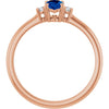 14K Yellow Gold Lab-Grown Blue Sapphire & Diamond Accent Ring