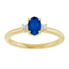 14K Yellow Gold Lab-Grown Blue Sapphire & Diamond Accent Ring