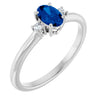 14K Yellow Gold Lab-Grown Blue Sapphire & Diamond Accent Ring