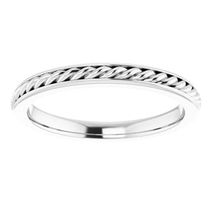14K Gold Rope Standard-Fit Flat Band