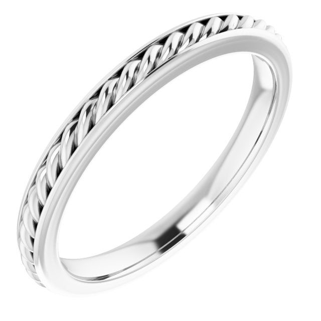 14K Gold Rope Standard-Fit Flat Band