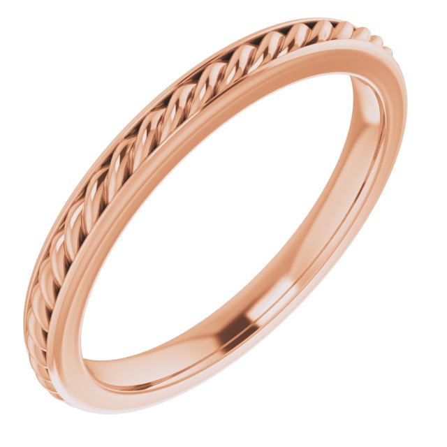 14K Gold Rope Standard-Fit Flat Band
