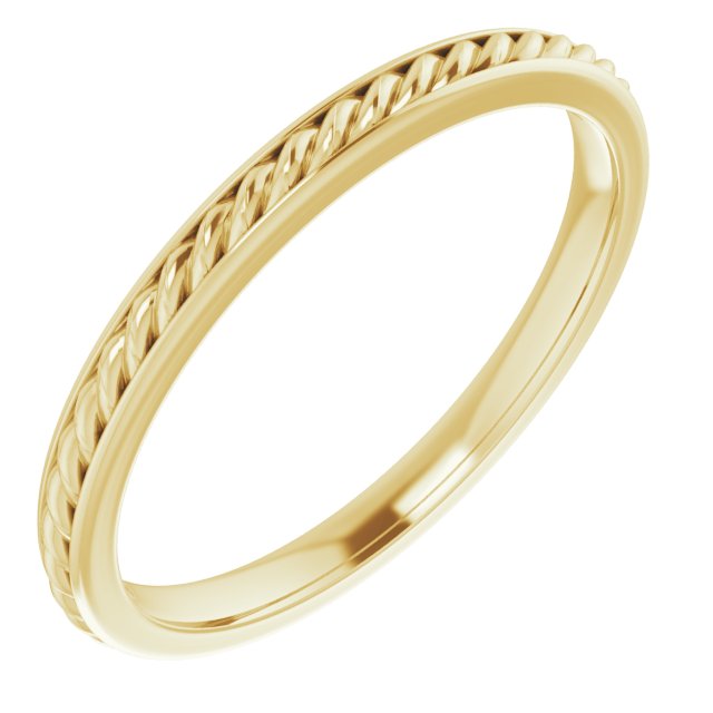 14K Gold Rope Standard-Fit Flat Band