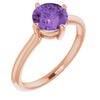 14K White Natural Amethyst Ring