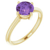 14K White Natural Amethyst Ring