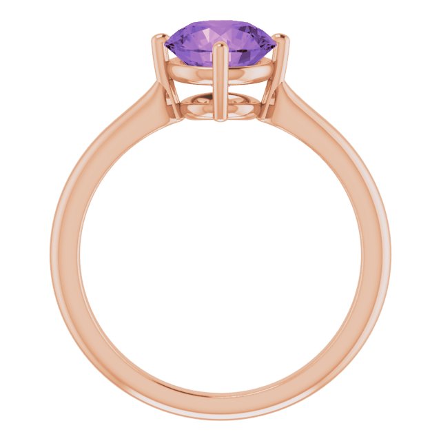 14K White Natural Amethyst Ring