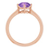 14K White Natural Amethyst Ring