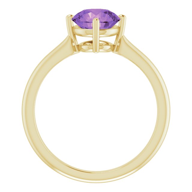 14K White Natural Amethyst Ring