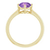 14K White Natural Amethyst Ring