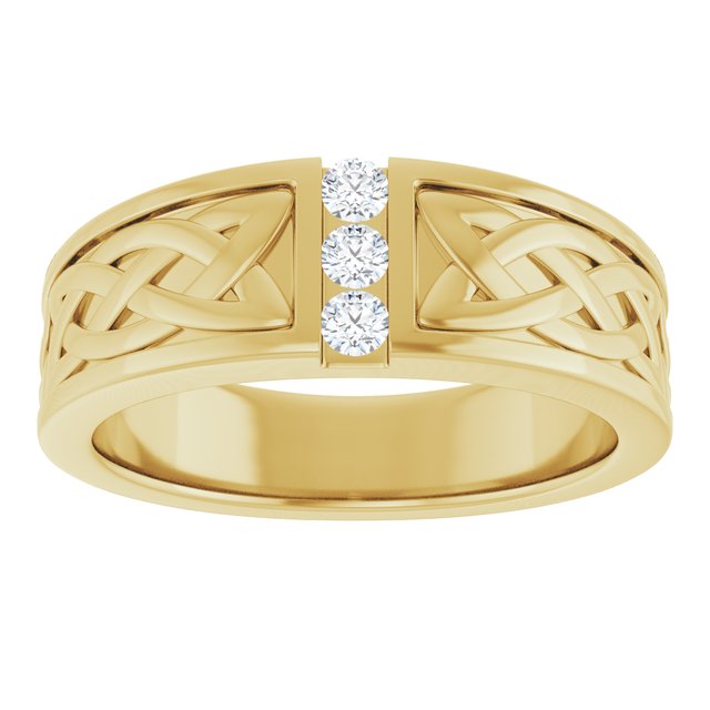 14K White 1/5 CTW Natural Diamond Celtic-Inspired Ring