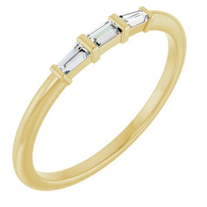 14K Gold, Silver & Platinum Natural Diamond Stackable Ring - Options Available