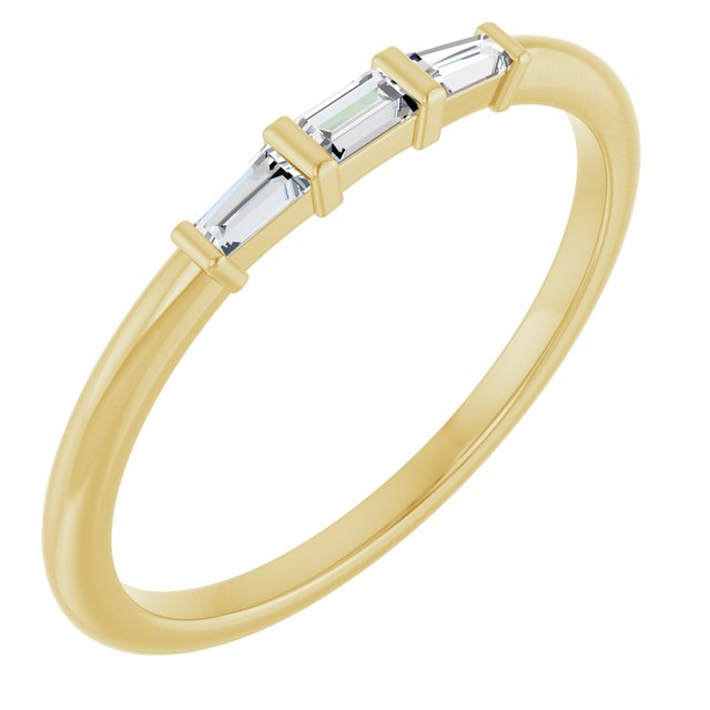 14K Gold Natural Diamond Stackable Ring - Options Available