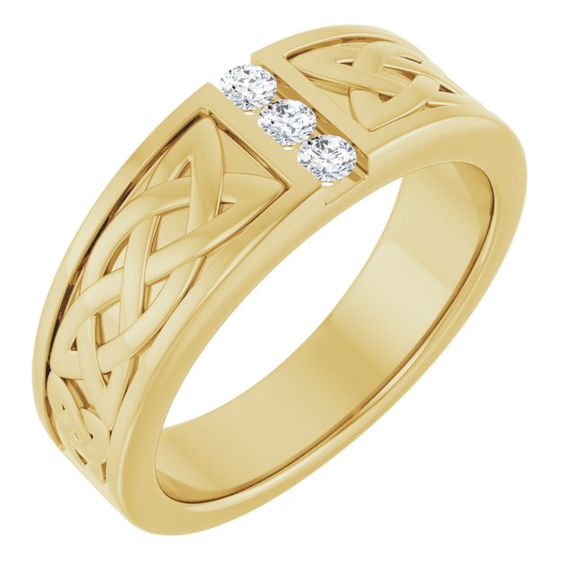 14K White 1/5 CTW Natural Diamond Celtic-Inspired Ring