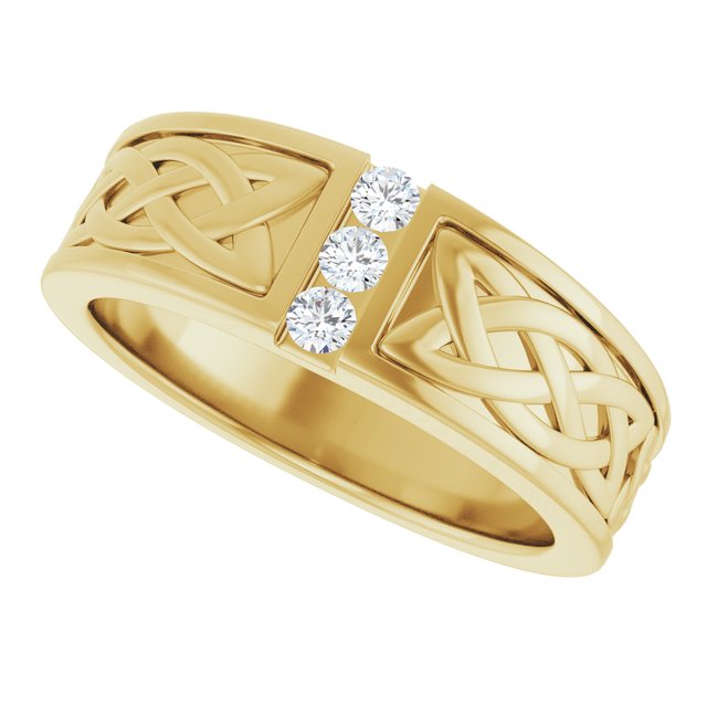 14K White 1/5 CTW Natural Diamond Celtic-Inspired Ring