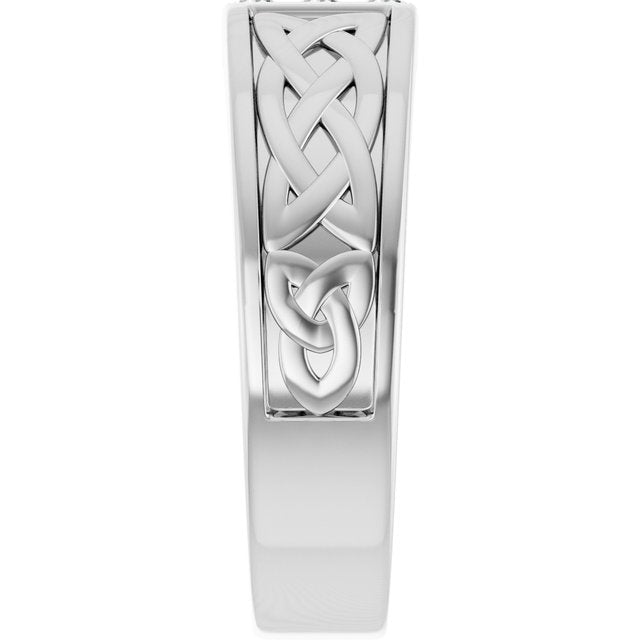 Celtic Elegance: 14K White Gold 1/5 CTW Natural Diamond Ring