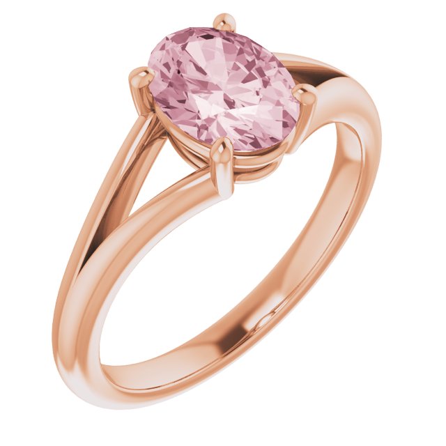 14K Gold & Platinum Natural Pink Morganite Ring - Options Available