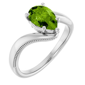 14K Gold & Platinum Natural Peridot Ring - Options Available