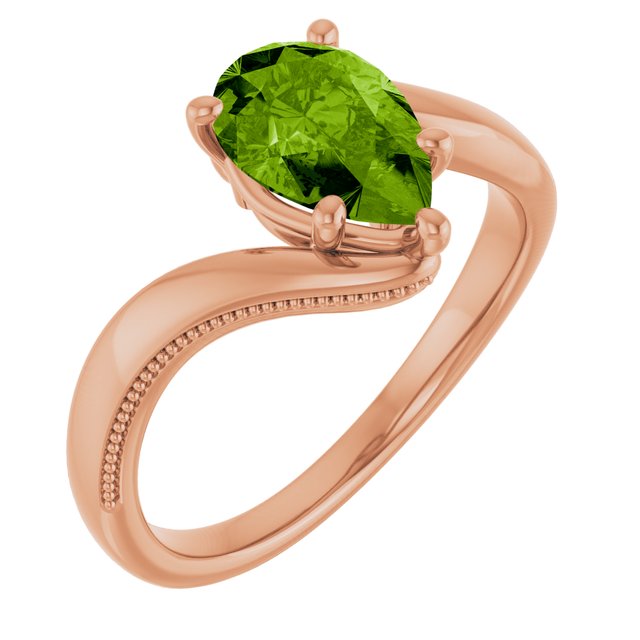 14K Gold Natural Peridot Ring - Options Available