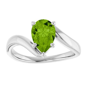 14K Gold Natural Peridot Ring - Options Available