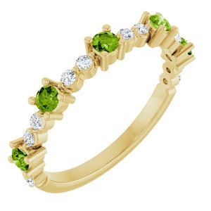 14K Gold, Sterling Silver & Platinum Natural Alexandrite Stackable Ring - Options Available