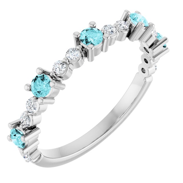 14K Gold Natural Diamond Stackable Ring