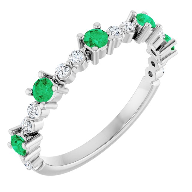 14K Gold Natural Diamond Stackable Ring