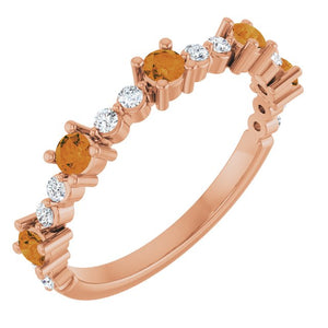 14K Gold Natural Diamond Stackable Ring