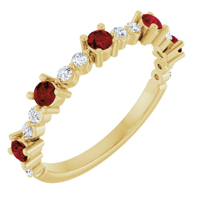 14K Gold Natural Diamond Stackable Ring