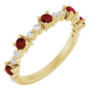 14K Gold Natural Diamond Stackable Ring