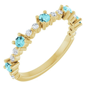 14K Gold, Sterling Silver & Platinum Natural Alexandrite Stackable Ring - Options Available