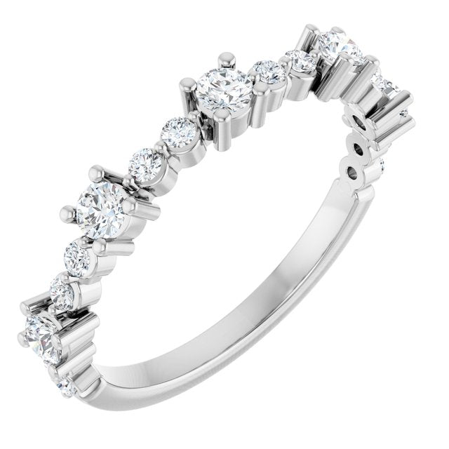 14K Gold, Silver & Platinum Natural Diamond Stackable Ring - Options Available