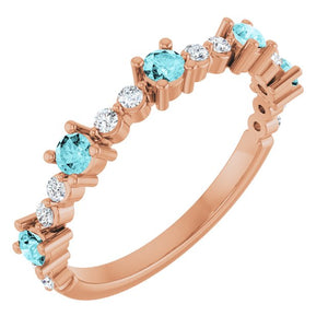 14K Gold Natural Diamond Stackable Ring
