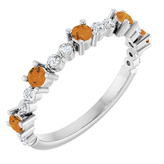 14K Gold Natural Diamond Stackable Ring