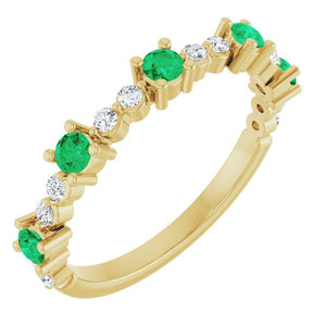 14K Gold Natural Diamond Stackable Ring