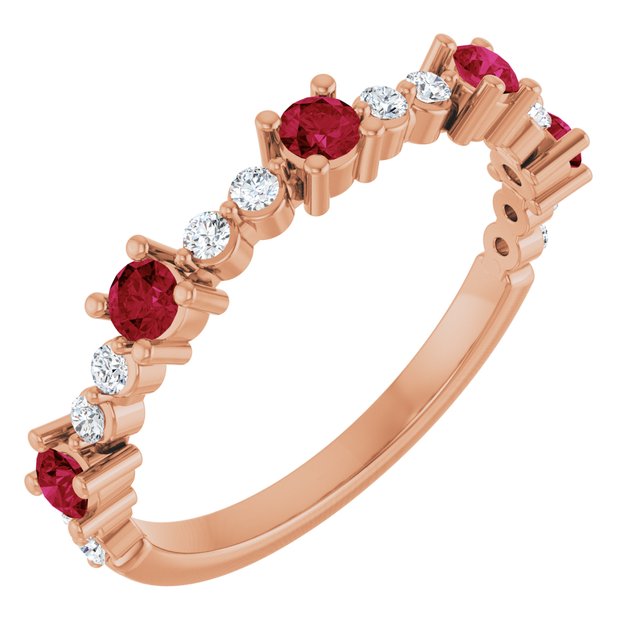 14K Gold Natural Diamond Stackable Ring
