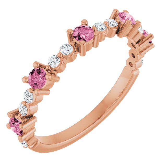 14K Gold Natural Diamond Stackable Ring