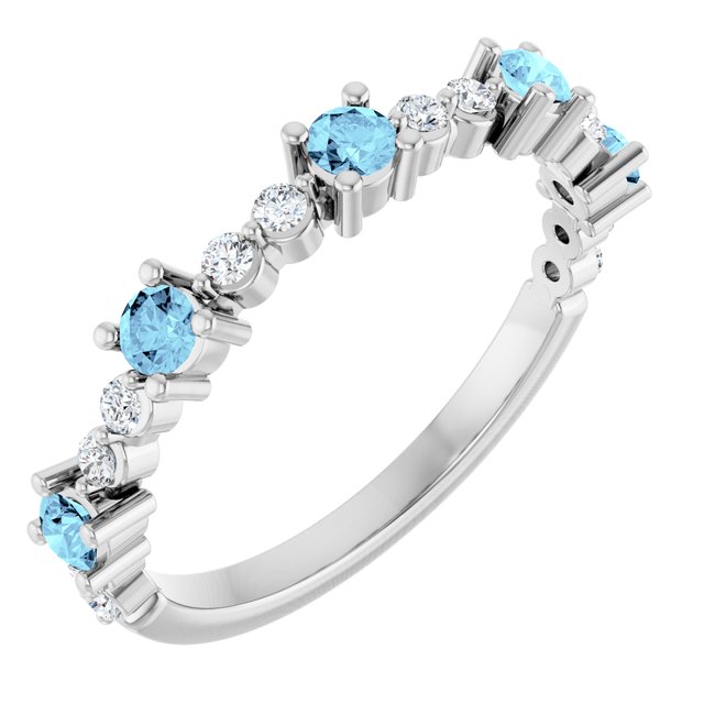 14K Gold Natural Diamond Stackable Ring