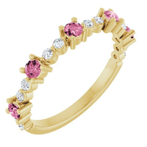 1/6 CTW Natural Alexandrite and Diamond Stackable Ring in 14K Gold, Silver & Platinum