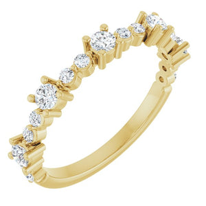 14K Gold Natural Diamond Stackable Ring