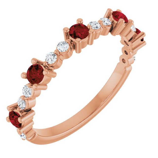 14K Gold Natural Diamond Stackable Ring