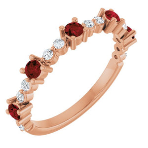 14K Gold Natural Diamond Stackable Ring