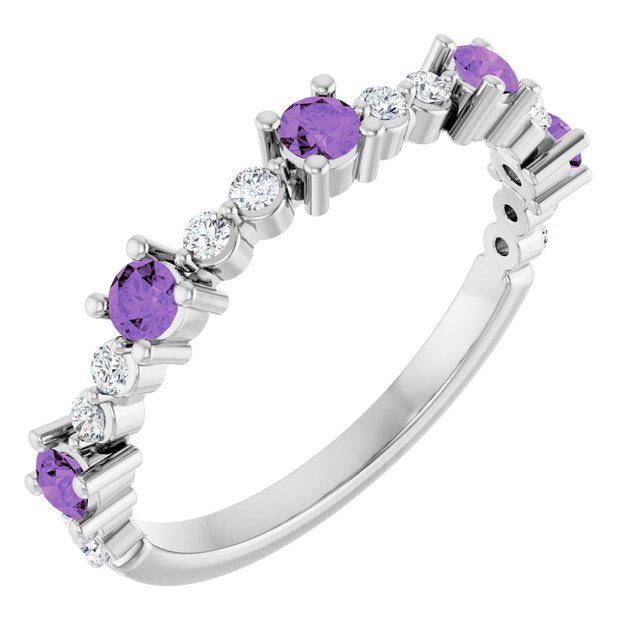 14K Gold Natural Diamond Stackable Ring
