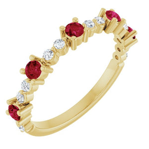 14K Gold Natural Diamond Stackable Ring