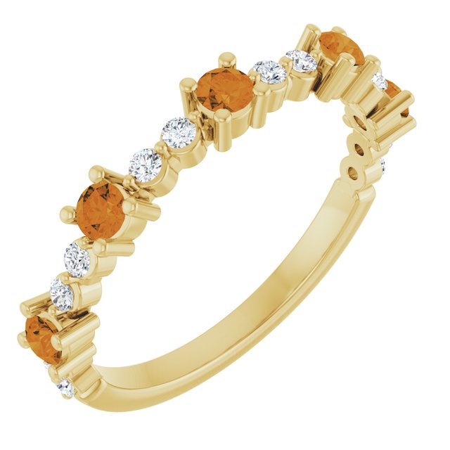 14K Gold Natural Diamond Stackable Ring
